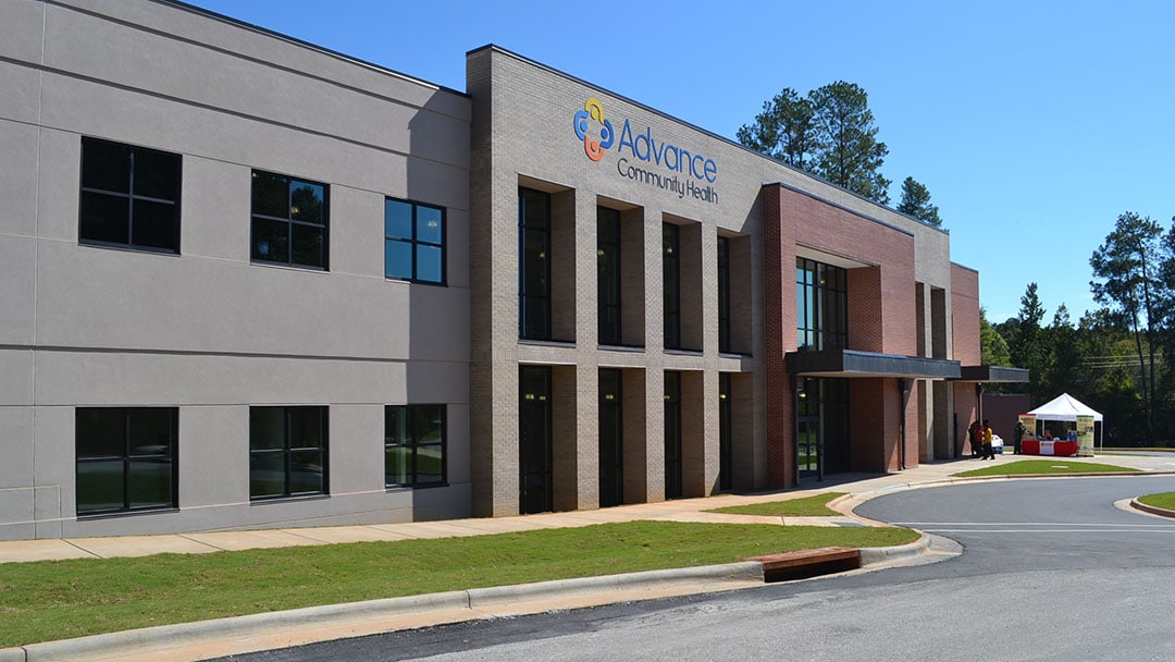 Advance Community Health southeast Raleigh building on a sunny day