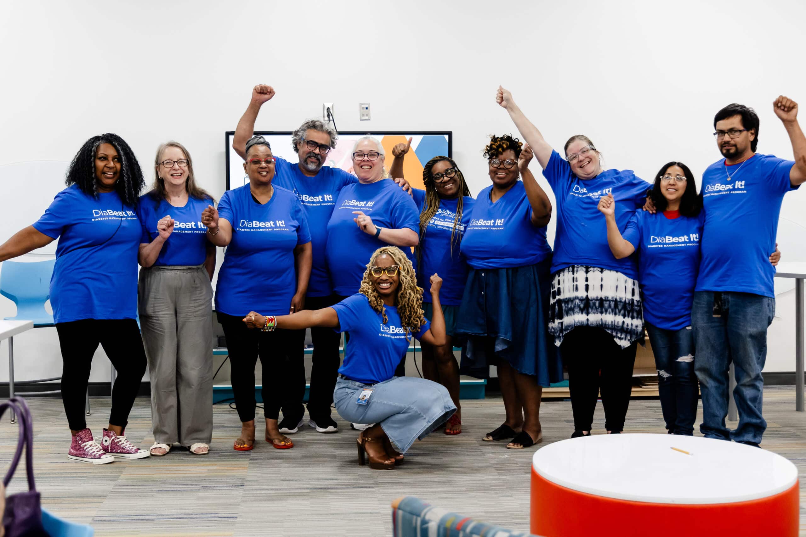 Seven representatives with shovels at Advance Community Health ground breaking ceremony
